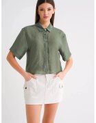 Mixray Camasa dama - camasa scurta - verde kaki - textil