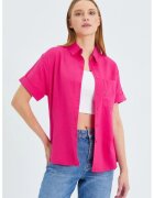Mixray Camasa dama - camasa Slim Fit - roz neon - textil - Roz neon