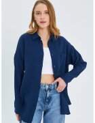Mixray Camasa dama - camasa supradimensionata - albastru marin - textil