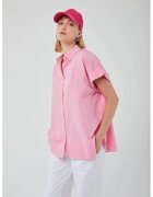 Mixray Camasa dama - cu maneca scurta supradimensionata - roz pudrat - textil
