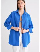 Mixray Camasa dama - cu nasturi - albastru - textil -