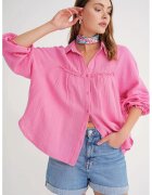 Mixray Camasa dama - texturata din bumbac - roz pudrat - textil