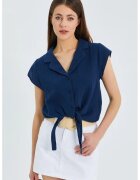 Mixray Camasa scurta HiCCUP - bleumarin - detaliu funda - textil