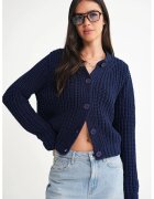 Mixray Cardigan bleumarin - cu nasturi - material tricot - One Size