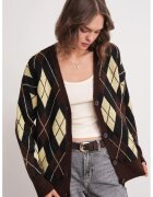Mixray Cardigan dama - supradimensionat - maro cafeniu - tricot - decolteu in v -