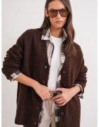 Mixray Cardigan - decolteu in V - maro - tricot -