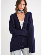 Mixray Cardigan - decolteu in V - tricotat - albastru marin -