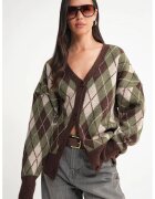 Mixray Cardigan - supradimensionat - kaki - tricot - One Size