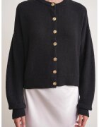 Mixray Cardigan tricotat - Negru - Nasturi -