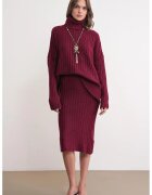 Mixray Fusta - cu talie inalta - rosu - tricot -