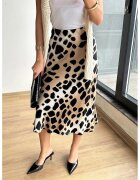 Mixray Fusta midi HiCCUP - leopard - bej natural - textil
