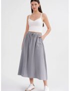Mixray Fusta - talie inalta - detaliu snur - gri - textil