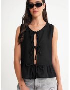Mixray Maiou dama - cu volane - negru - textil