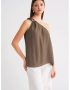 Mixray Maiou dama - top detaliat cu accesorii - verde kaki - textil