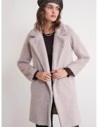 Mixray Palton lung texturat guler de jacheta - bej natural - textil