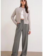 Mixray Pantaloni dama - Palazzo - talie inalta - gri - textil