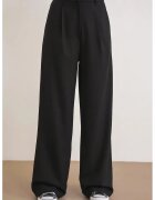 Mixray Pantaloni dama - Palazzo - talie inalta - negru - textil