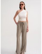 Mixray Pantaloni dama - talie elastica - croiala dreapta - maro camel - textil