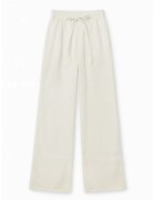 Mixray Pantaloni dama - talie elastica - picior drept - alb - textil