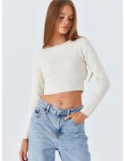 Mixray Pulover dama - Alb natural - Jerseu -