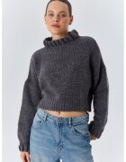 Mixray Pulover dama - Scurt - Gri inchis - Tricot -