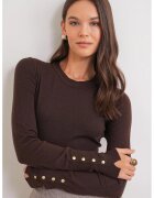 Mixray Pulover dama - Slim Fit - tricot - maro cafeniu