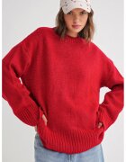 Mixray Pulover dama - supradimensionat - rosu - textil - One Size