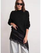 Mixray Pulover dama - tricotat gros - croiala relaxata - negru -
