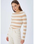 Mixray Pulover tricotat HiCCUP - cu nervuri si dungi - bej - tricot -