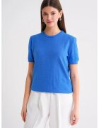 Mixray Pulover tricotat - Maneca scurta - Tricot - Albastru - One Size