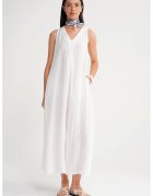 Mixray Rochie Maxi - decolteu in V - Alb - Textil