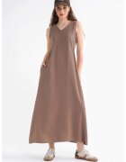 Mixray Rochie Maxi fara maneci - cu buzunare - maro - textil