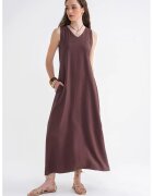 Mixray Rochie Maxi - Fara Maneci - Culoare Maro - Textil