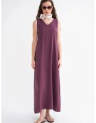Mixray Rochie Maxi - fara maneci - guler in V - rosu - textil