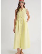 Mixray Rochie maxi - HiCCUP - guler tippet - galben - textil