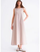 Mixray Rochie Maxi - Relaxed Fit - cu Buzunare - Stone Natural - Textil