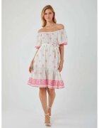 Mixray Rochie Midi - Floral - Roz Pudrat - Textil