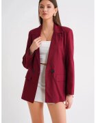 Mixray Sacou dama - blazer cu nasturi - rosu burgundy - amestec de in