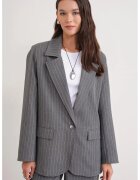 Mixray Sacou dama - supradimensionat - model cu dungi - gri - textil