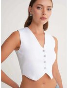 Mixray Vesta dama - Decolteu in V - Tricot - Alb -