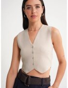 Mixray Vesta - Tricot - Crem - Decolteu in V -