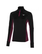 Mizuno Bluza alergare dama Warmalite Half Zip - Negru/Roz