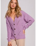 Moe Cardigan cu model perforat - - Mov