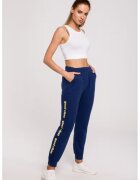 Moe Pantaloni pentru femei cu logo Good Vibes - - Bleumarin