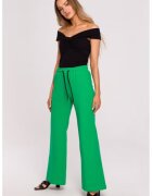 Moe Pantaloni tricotati cu picioare largi - - Verde