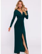 Moe Rochie din tricot elastic cu impletitura - Verde sticla