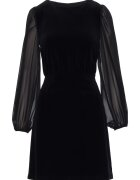 Moe Rochie din velur cu maneci din sifon - Negru