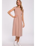Moe Rochie midi cu maneci impodobite - mocha - Maro deschis