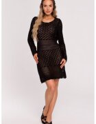 Moe Rochie tricotata cu model ajurat - - Negru