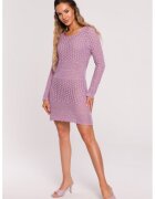 Moe Rochie tricotata cu model ajurat - - Violet